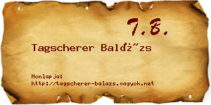 Tagscherer Balázs névjegykártya