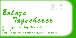 balazs tagscherer business card